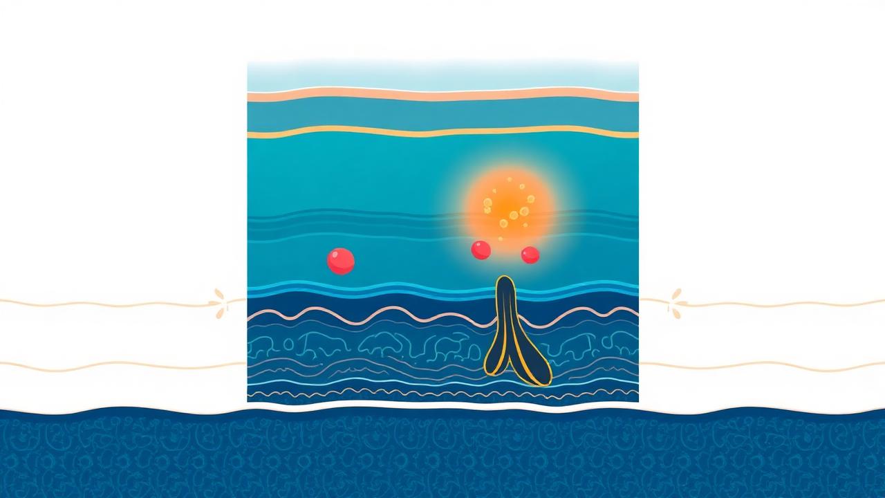 Cross-section illustration of skin layers with an inflamed acne lesion